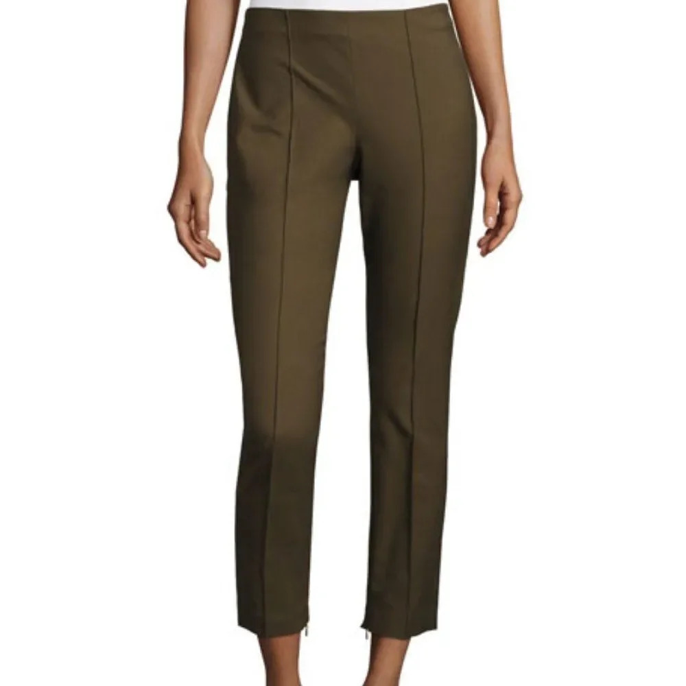 Theory Alettah Approach Pants Olive Green Size 6